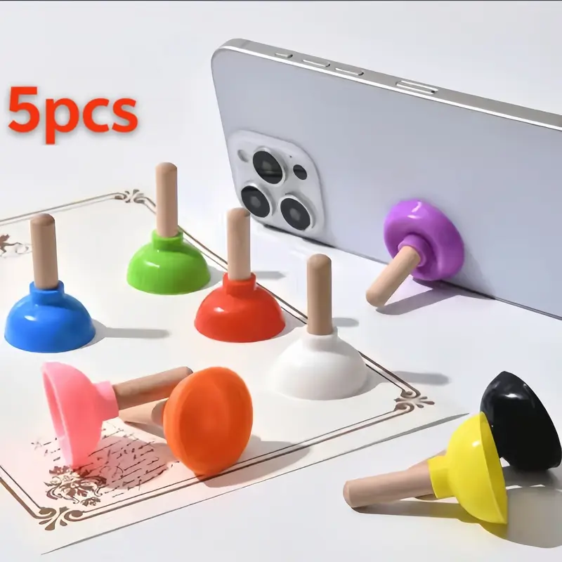 5pcs mini toilet suction cup model mobile phone holder, lightweight magic props toilet suction cup mobile phone holder, mini color suction cup holder, suitable for mobile phones, MP3 players, MP4 players and other devices.