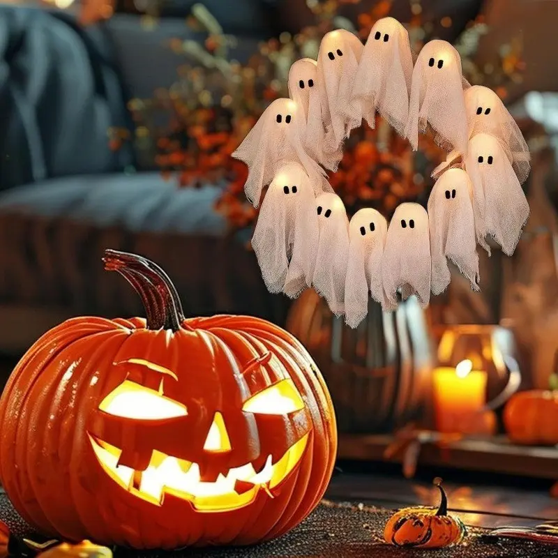 Halloween Ghost Light, Halloween Window Display Atmosphere Decor, Festive Decoration, Cute Desktop Hanging Ornament, Scented Gift, Colorful Lamp
