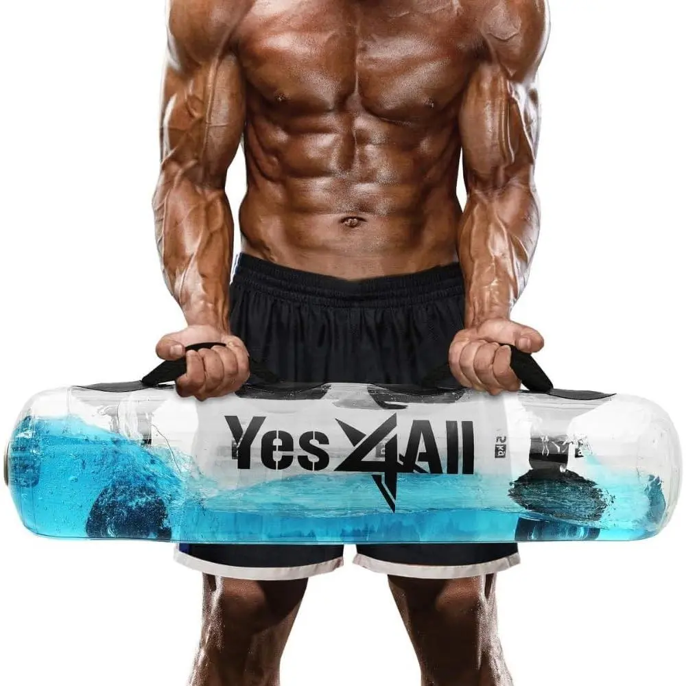 Large Aqua Bags for Workout 35/45/80lbs - Ultimate Core Water Weights Aqua Bag - Portable Stability Fitness Durable for Indoors and Outdoors - Clear & Dark Blue