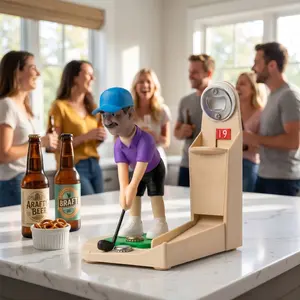 Golf Bottle Opener Set, Fun Golf Ball Opener, Fashionable Beer Opener Gift, High-Value Men's Decorative Item, Essential Golf Gift for Men, Accessory