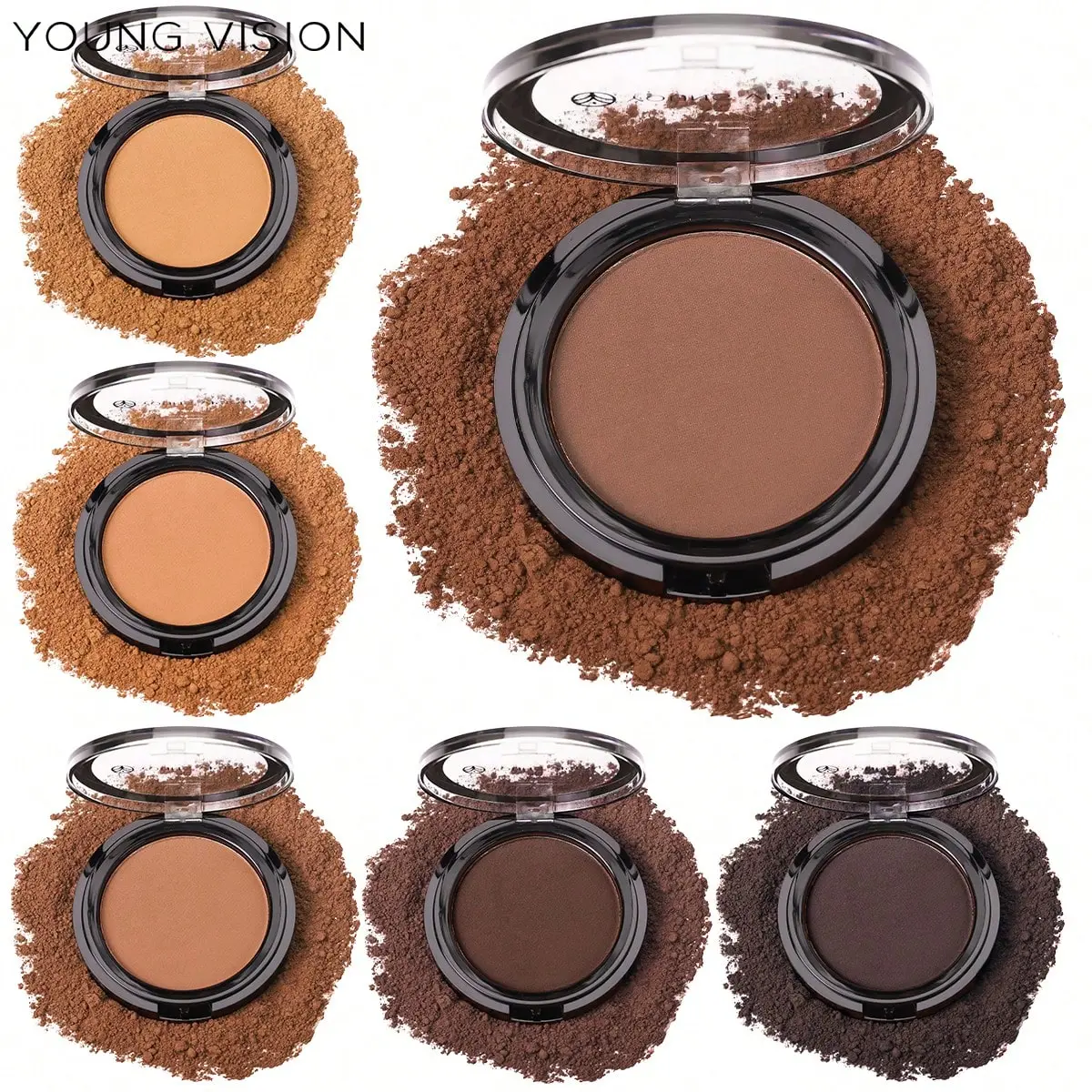 YOUNG VISION 2PCS Multi-Color Contour Palette - Smooth, Lightweight Compact Setting Powder, Long-Lasting Waterproof Sweatproof Concealer for Sculpting Defining Contours, Fits All Skin Shades & Types, Daily 3D Flawless Makeup, Holiday Gifts, All Skin Types