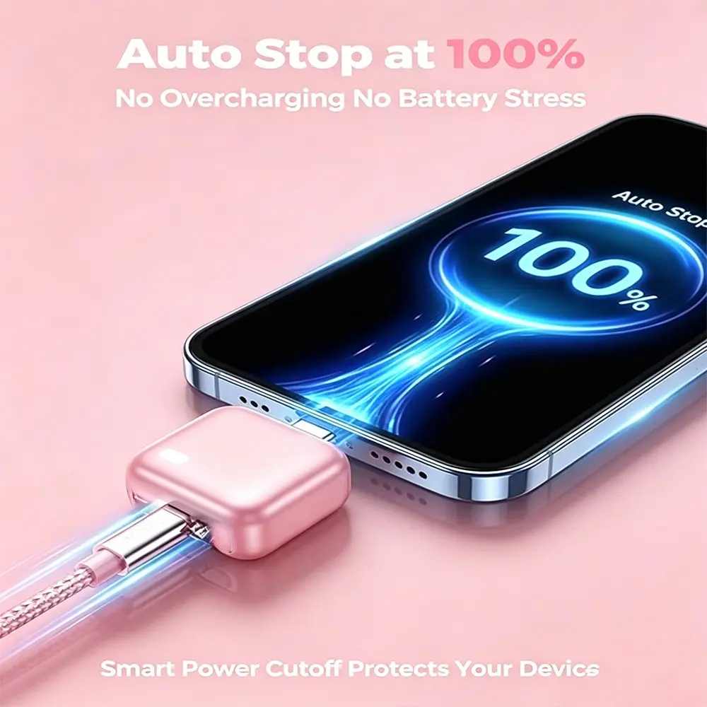 Portable 140w Fast USB Charging Adapter Charger with Type-C Port, Auto-Disconnect Feature, Ideal for Phones, Power Tools, and Earbuds