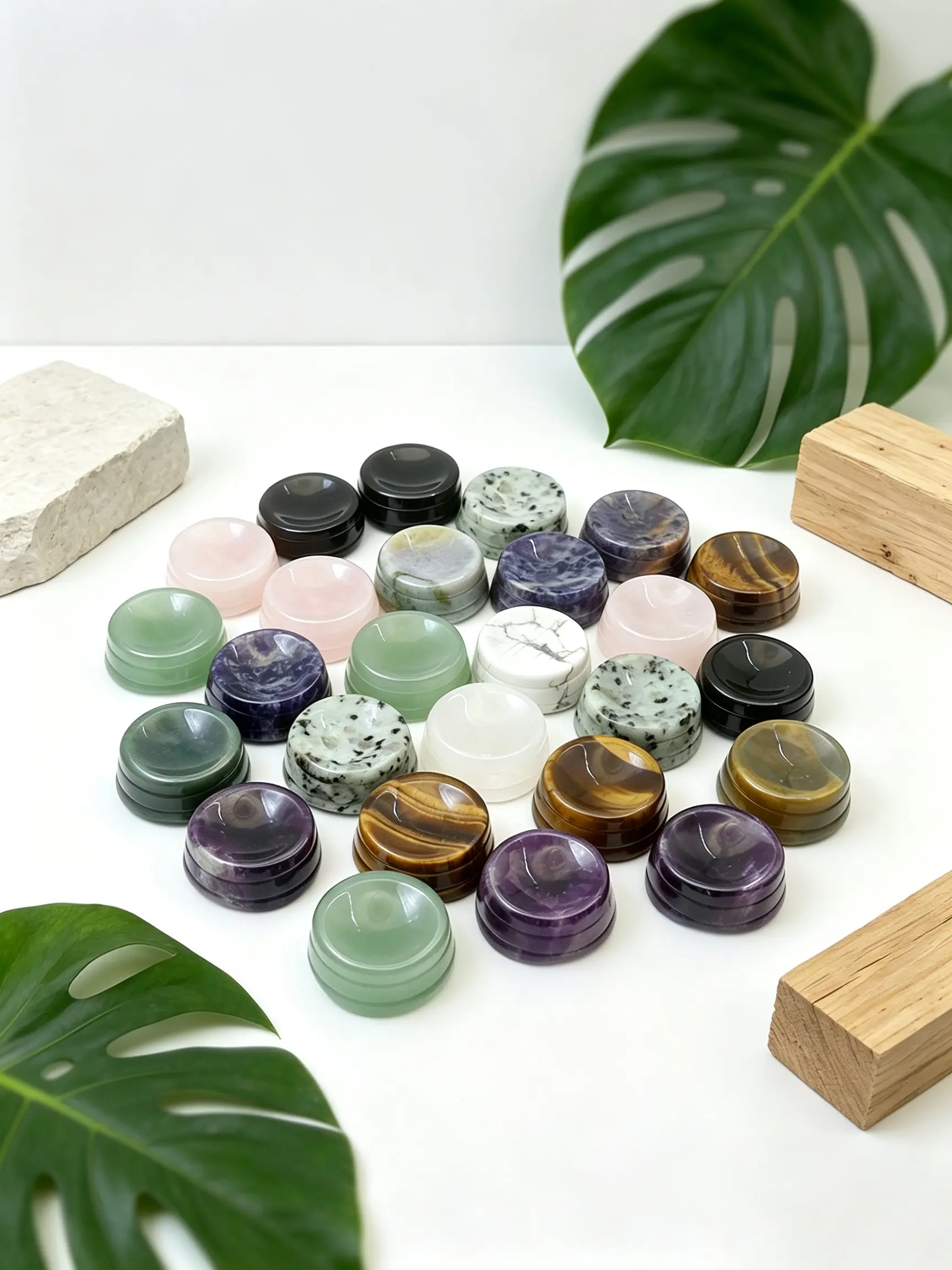 3/6/9 Piece Set Mixed Color Crystal Pendant, Natural Healing Stone Decor, Love & Peace Home Decoration, Gift Idea for Mindfulness, Healing Crystals