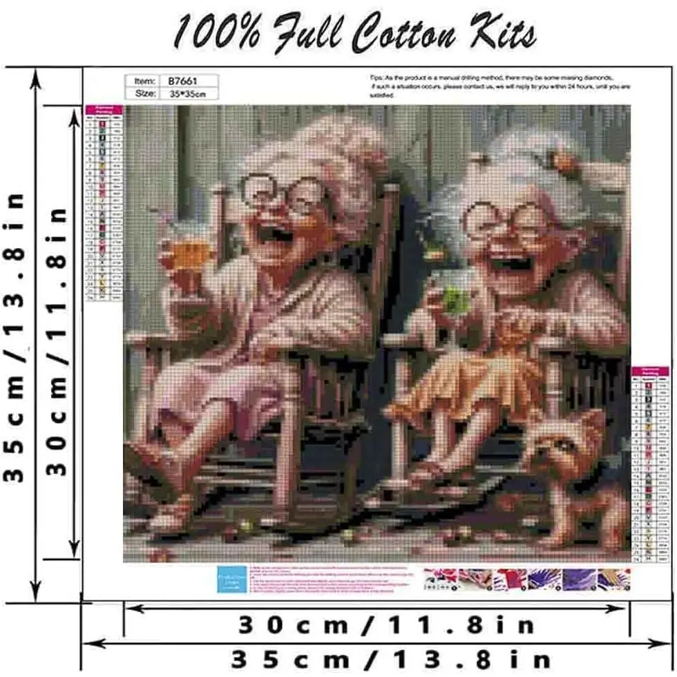 DYAIANGMU Stamping Cross Stitch Kit,Granny Stitch Kit for Adult Beginners, Full Line DIY Cross Stitch Stitching Kit for Home Decor Cross Stitch Patterns 13.7x13.7 inches