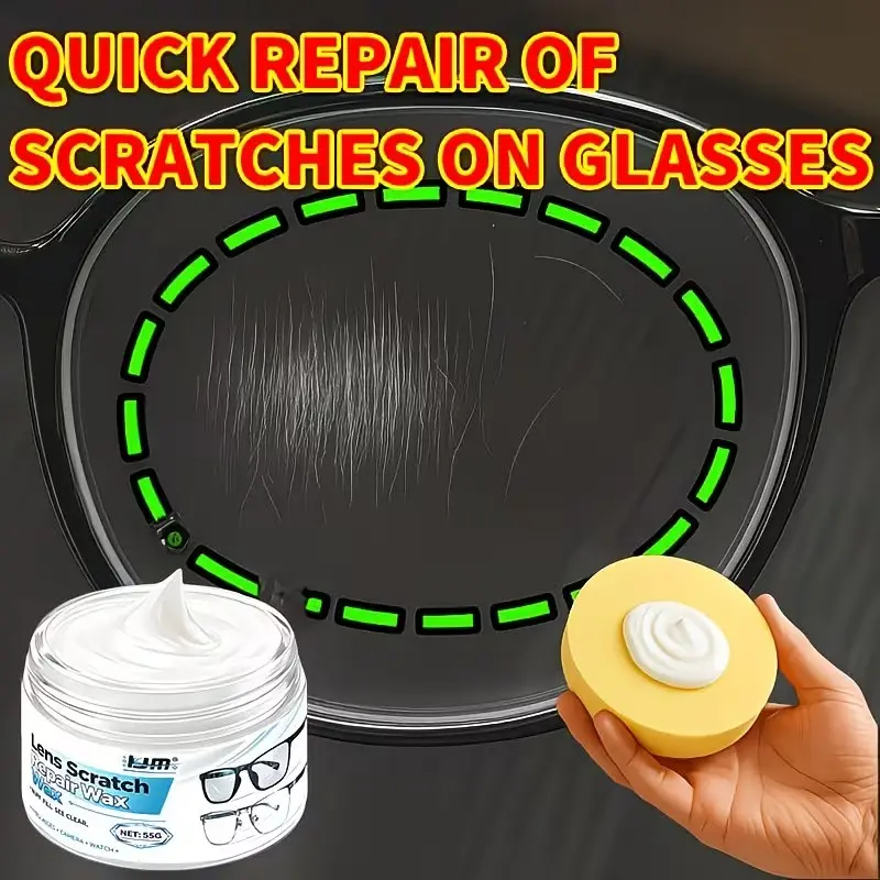 Multi-Surface Eyeglass Scratch Remover, Scratch Repair, Quick Fix for Glasses, Fashion Frames, Plastic Lenses, Helmet & Goggles, Kjm Brand, Safe Formula