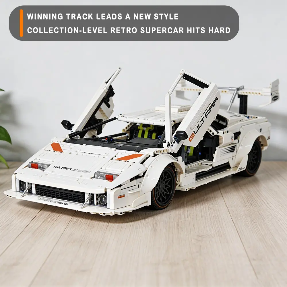 GULY 1:8 Scale Ultra Low-slung Long Front Body Design Model Blocks, Matched With Oversized Vertical Adjustable Rear Wing, Front Multi-Lamp Racing Light Group and Widened Fenders, Restore Retro Endurance Competition Vehicle Competitive Atmosphere.