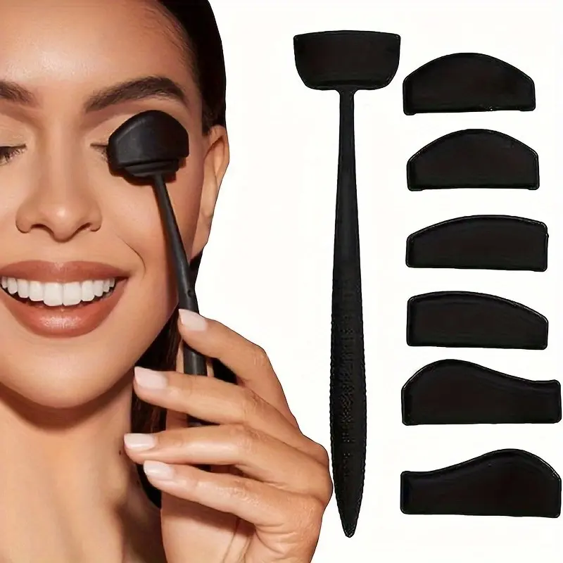 6-In-1 Silicone Eyeshadow Stamp Set, Portable Makeup Tool for Beginners, Eye Shadow Fixer, Essential Beauty Kit for New Users, Cosmetic Tools