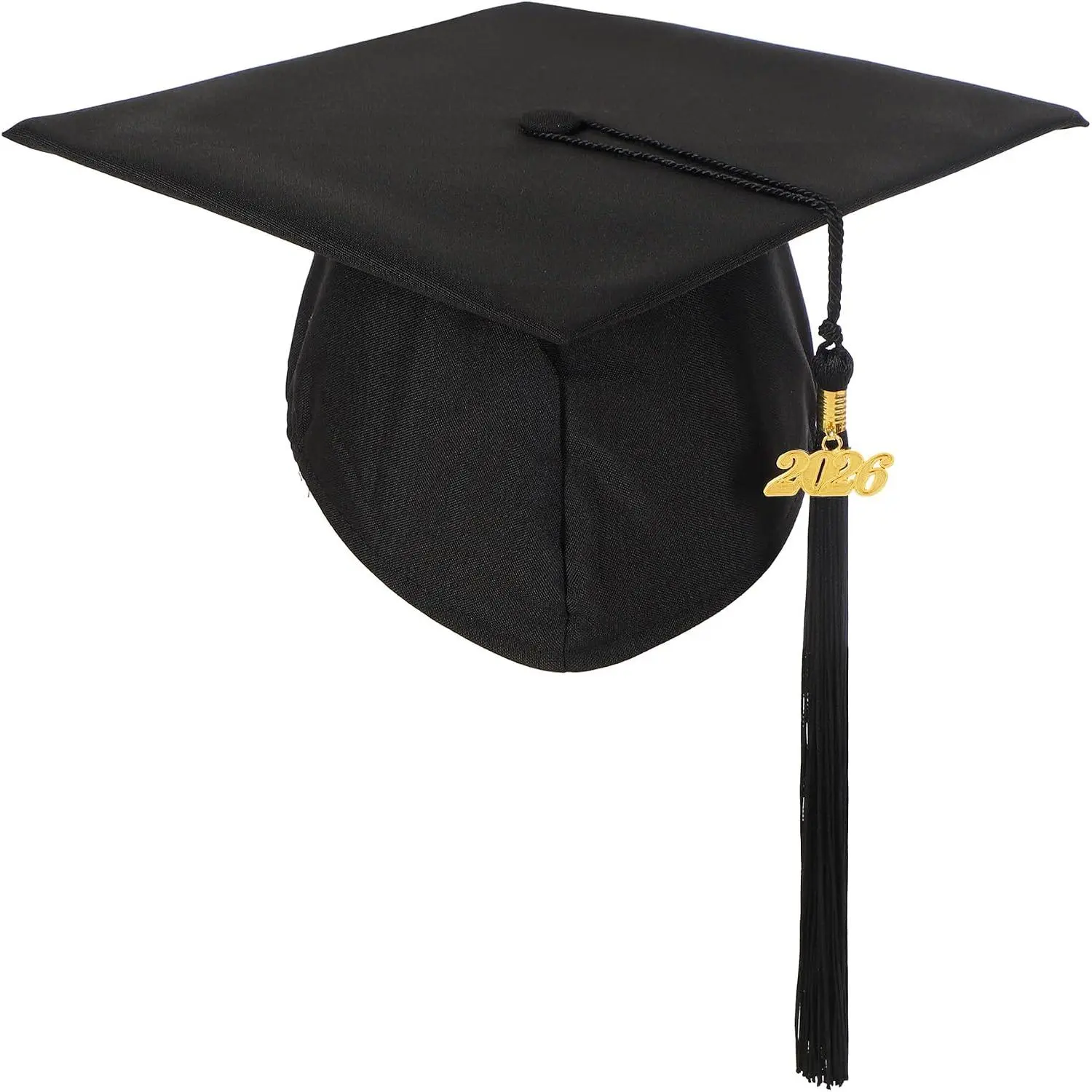 Matte Grauation Cap & Tassel Year  2026 | Unisex Ault Grauation Hat, Pair with Grauation Gown & Stole, Fit High School Bachelor Master's Ceremony