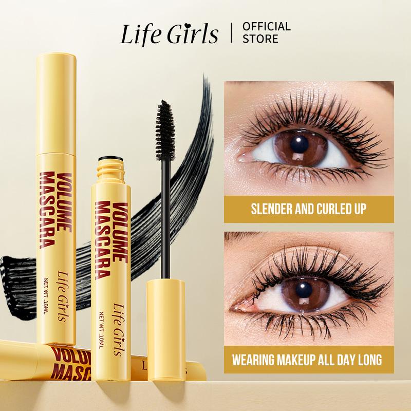 Life Girls Long-Lasting Waterproof Mascara, Volumizing Curling Eyelash Makeup, Smudgeproof Mascara for Women