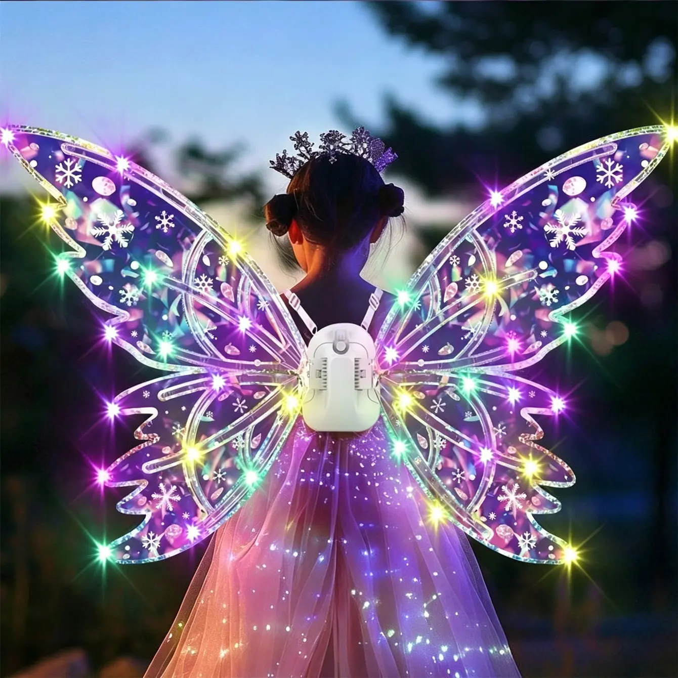 1 piece of colorful electric wings children's musical toy, glowing fairy butterfly Costume, Halloween and Christmas festival party gift, self-assembled, no batteries included