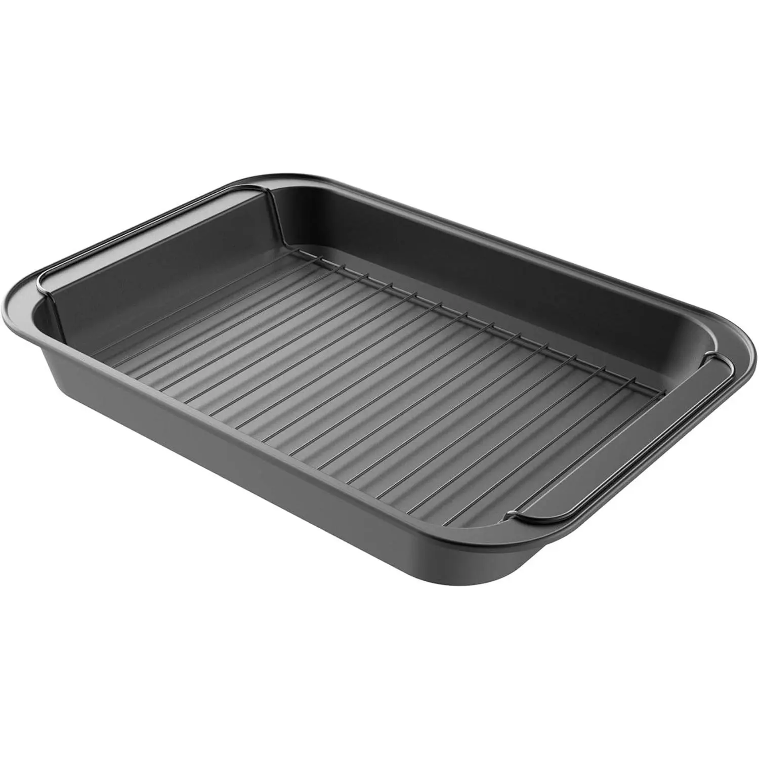 Roasting Pan with Rack-Nonstick Oven Roaster with Removable Grid to Drain Fat and Grease-Healthier Cooking with Kitchen Bakeware | Nonstick Oven Roaster with Removable Grid to Drain Fat and Grease-Healthier Cooking with Kitchen Bakeware
