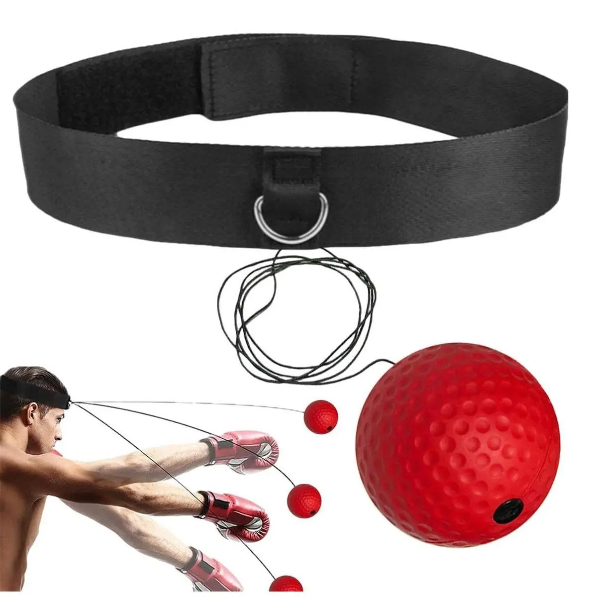 Unisex Boxing Reflex Ball Set with Elastic Headband and Adjustable Length, Reaction Trainer for Improving Speed and Hand-Eye Coordination, Teenagers, Reaction Training, Speed Reaction