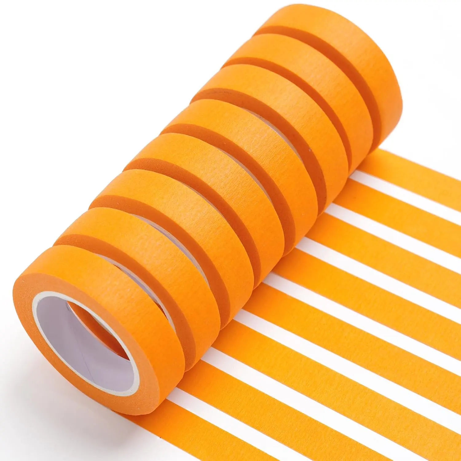8 count Colored Masking Tape - Orange Painters Tape, Tape for  Art Supplies,  for Crafts, Labeling, DIY Decorative, 1/2 Inch Colored Tape Rolls-  Size