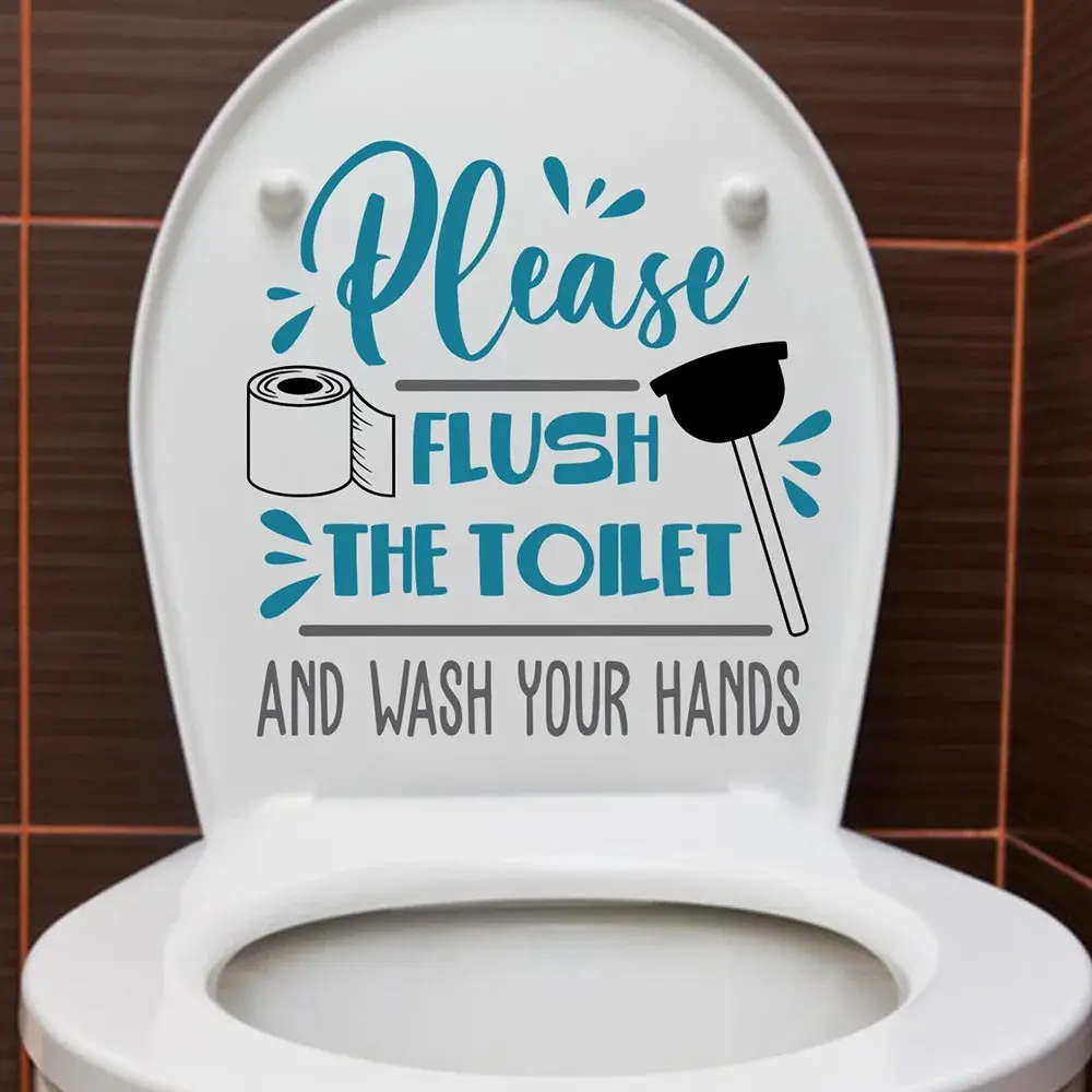 1pc Toilet Rules Sticker, Removable Bathroom Wall Sticker, Home Decor Letter Sticker, Easy to Apply, Perfect for Bathroom Decoration Accessories