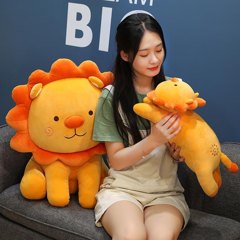 1pc 35/50cm Lovely Smile Lion Plush Toys Cartoon Sunshine Lion King Pillow Stuffed Soft Animal Cushion for Children Girls Gifts