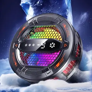 Mobile Phone Cooler, Semiconductor Cooling, Magnetic Back Clip, 3-Second Rapid Cooling, RGB LED Display, Type-C Silent Game Cooler, Cellphone Cooler