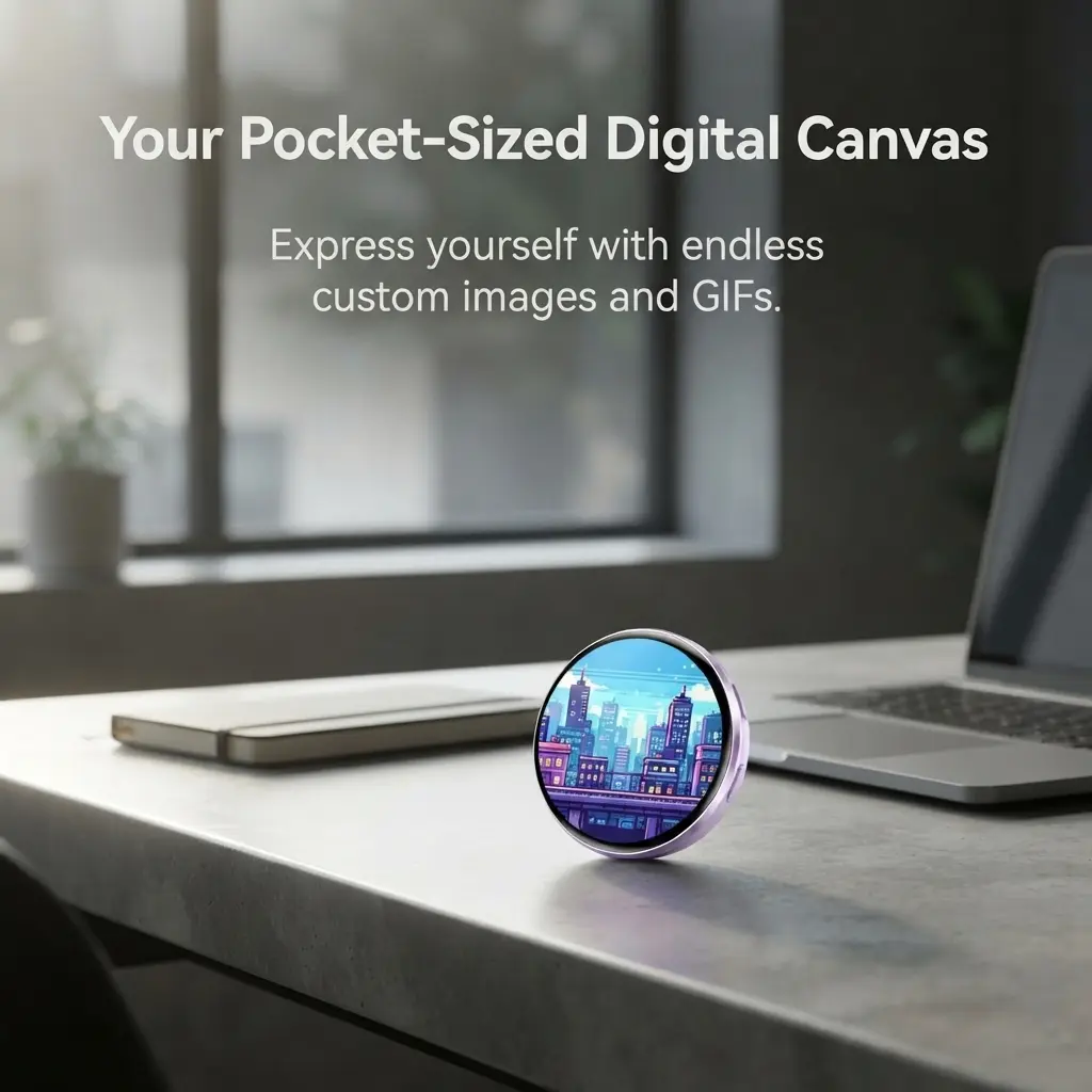 Digital Electronic Badge Pin Brooch, 1.7" HD Touch Screen, App‑Controlled Custom Photo GIF Video, 600mAh Battery, Backpack Clothing Decor Unique Gift Accessory