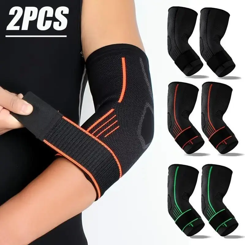 2-Pack Compression Elbow Pads, Elbow Guard, High Elasticity Breathable Arm Sleeves, Fitness Yoga Badminton Tennis Training Gear, Sports Equipment, Elbow Wraps for Weightlifting