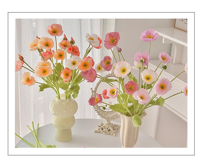 Poppies Artificial Flowers High-End Realistic Wedding Scene Arrangement Home Decoration Ornaments Artificial Silk Flowers Fake Flowers
