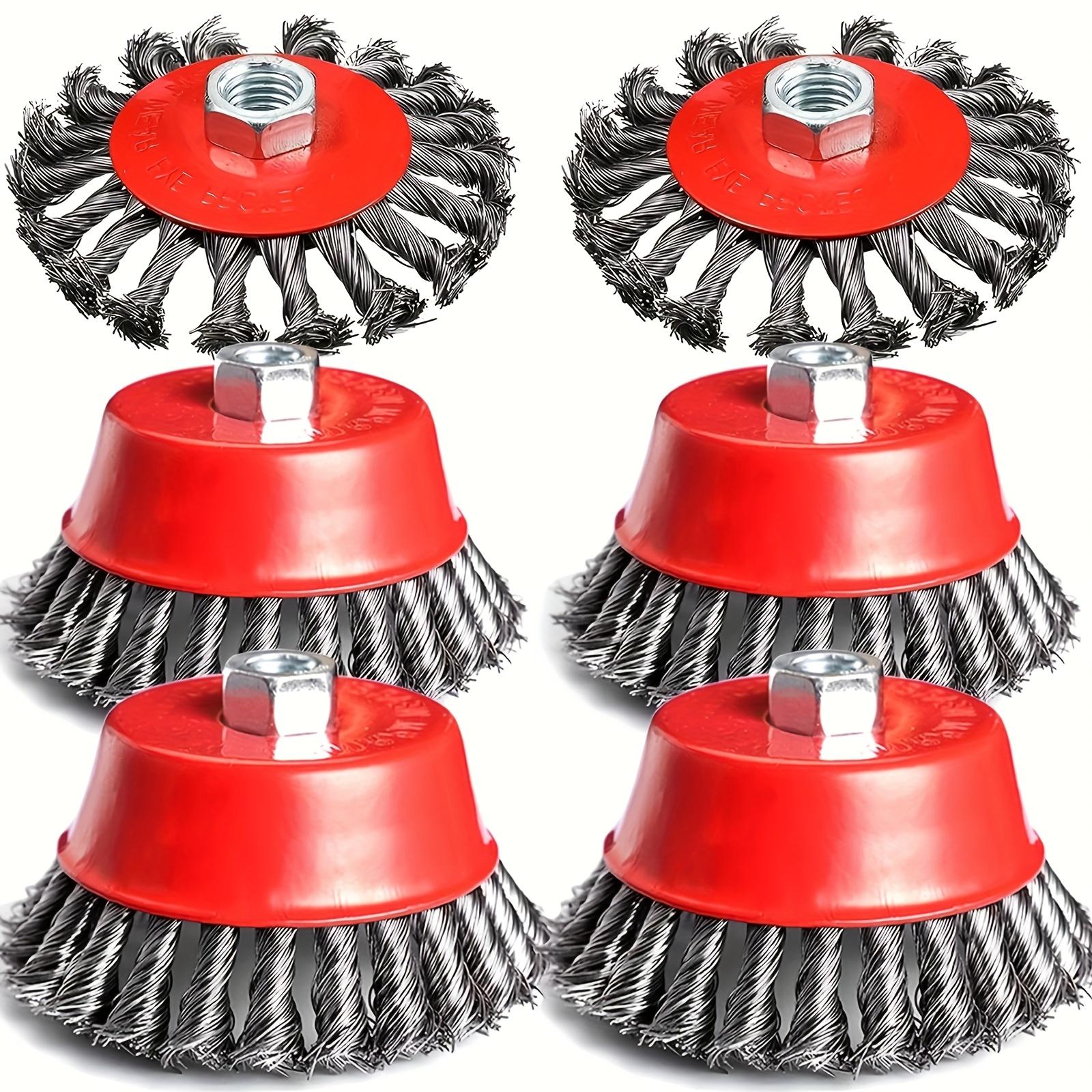 4" Wire Wheel Cup Brush Kit for Grinders, Stainless Steel Heavy-Duty, Metal Cleaning, Rust & Paint Removal, Surface Prep, Polishing, Grinding, Professional & DIY Use, Ideal Gift for Mechanics, Craftsmen, Workshop, Car, Tools, Industrial, DIY Projects