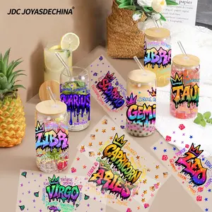 12 Sheets/Set 16oz UV DTF Cup Wraps Twelve Constellations on Transfers for Crafting Cup Decal Stickers