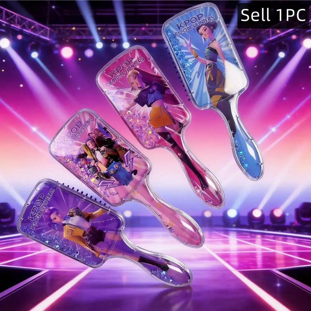 K-pop Girls Printed Shampoo Brush Comb, Scalp Massage & Bath Brush, Salon Hairdressing Tool, Hair Care, for Daily Use & Travel, Back to School, Hairbrush