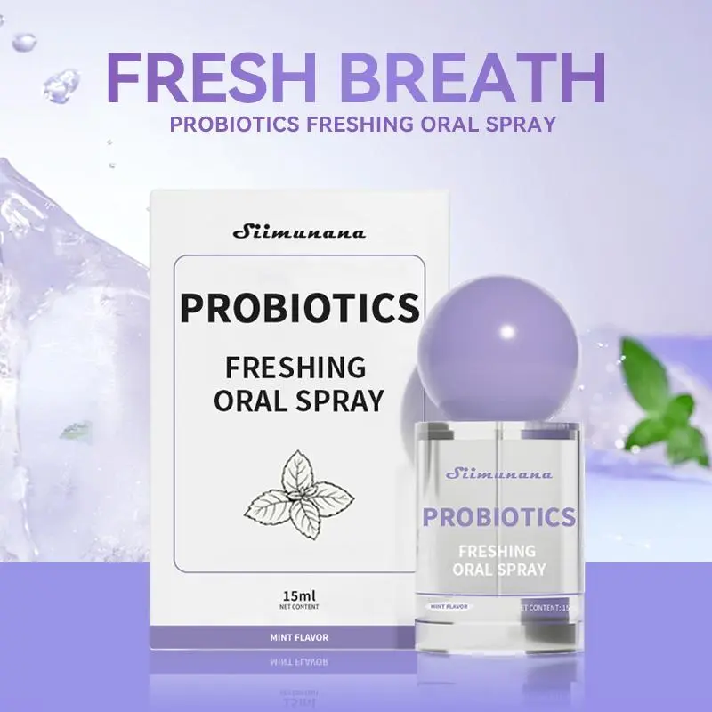Probiotic Oral Spray | 15ml Gentle Portable Probiotic Breath Breath Freshener Spray for Long-Lasting Freshness & Daily Oral Care | Sugar-Free & Travel-Friendly