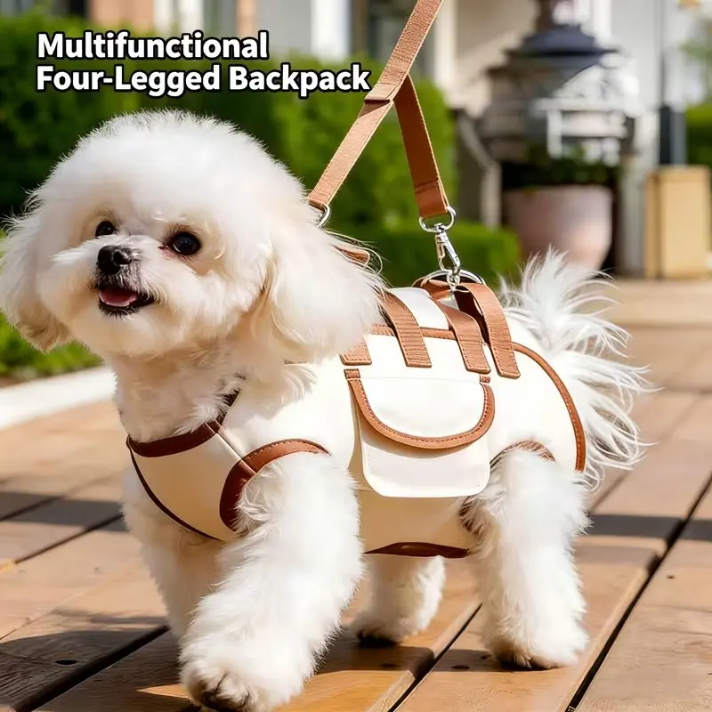 Three-In-One Backpack Travel System for Cats and Small Dogs, Breathable Mesh Pet Carrier, Adjustable Safety Harness, Crossbody Design