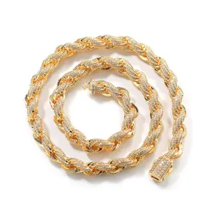Unisex claw-shaped Cuban chain necklace, 14K gold/white gold plated, 5A grade zircon inlaid Cuban chain necklace, diamond CZ jewelry, Miami hip-hop style jewelry