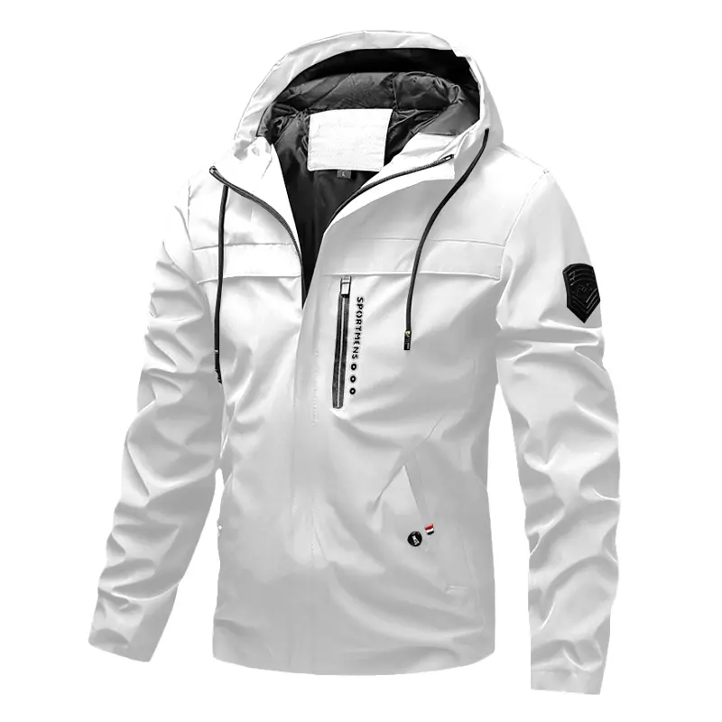 Men's Standard Fit Polyester Windbreaker Jacket - Lightweight, Hooded, and Water Resistant for Outdoor Sports, Running & Hiking wind casual fall windproof baseball collar coat, Jackets