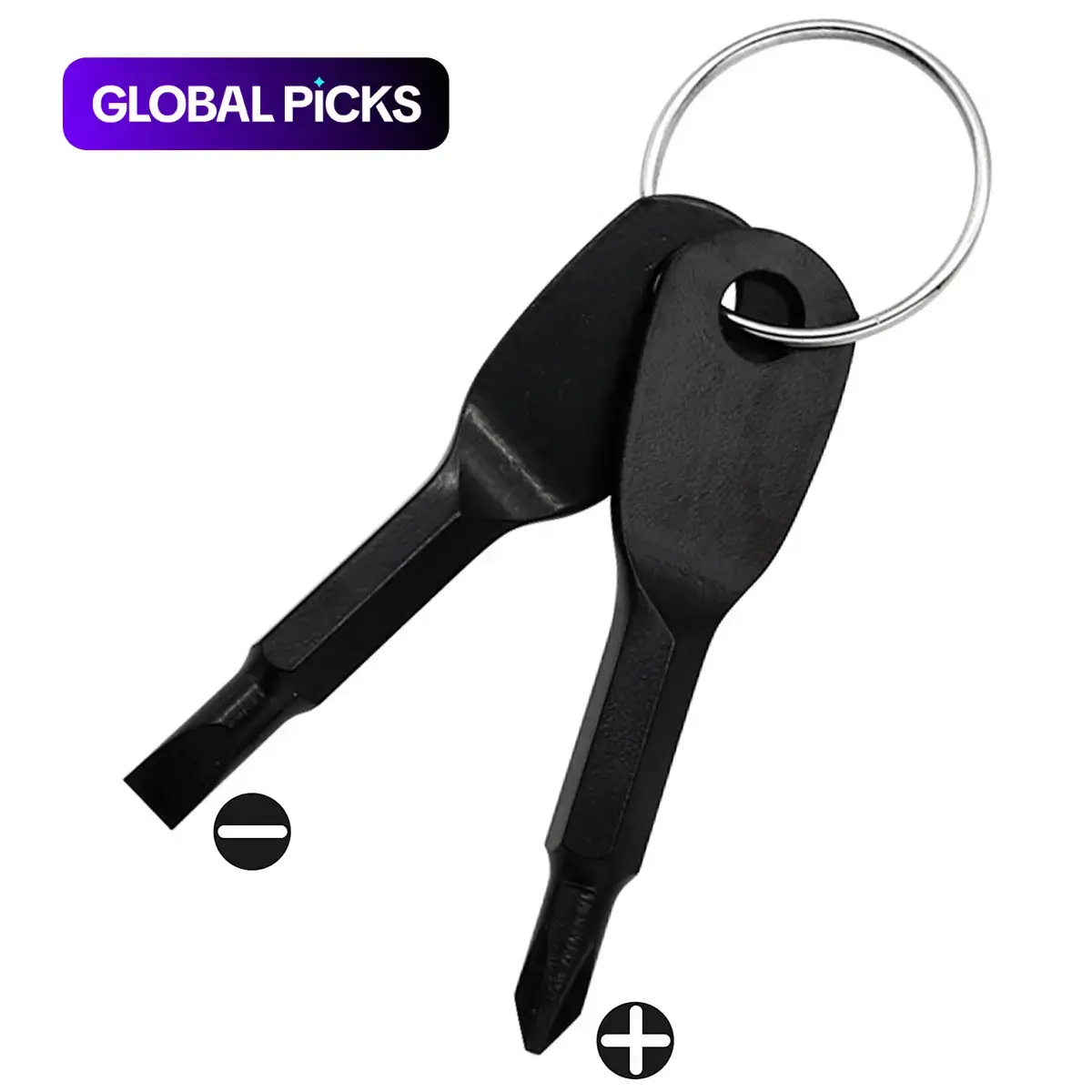 2-in-1 Keychain Screwdriver Set, Screwdriver Combo, DIY Screwdriver, Mini Pocket Phillips & Flat Head Screwdrivers with Key Ring, Multifunctional Portable Outdoor Survival Emergency Handy Tool #GLOBAL PICKS