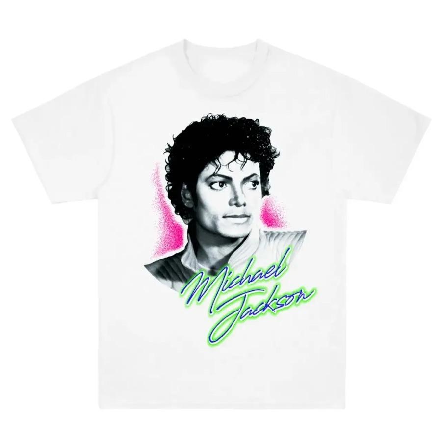 Michael Jackson American Vintage Trend Oversized Unisex Adult Family Matching Comfortable T Shirt For Men Women Soft Cotton Breathable Short Sleeve Graphic Tee Casual Streetwear Summer Cool High Quality Gift For Fans