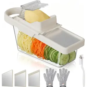 Adjustable Mandoline Slicer For Kitchen With Container,Veggie ,Mandoline  Slicer,Mandolin,Salad ,Tomato, Slicer,Cucumber,Fruit And Onion (3  In 1)
