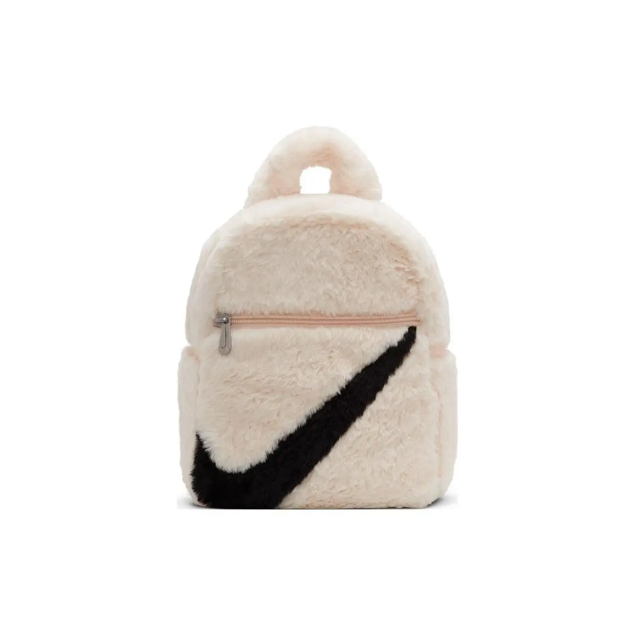 Nike Casual Plush Faux Fur Backpack – Unisex Small Size in Beige