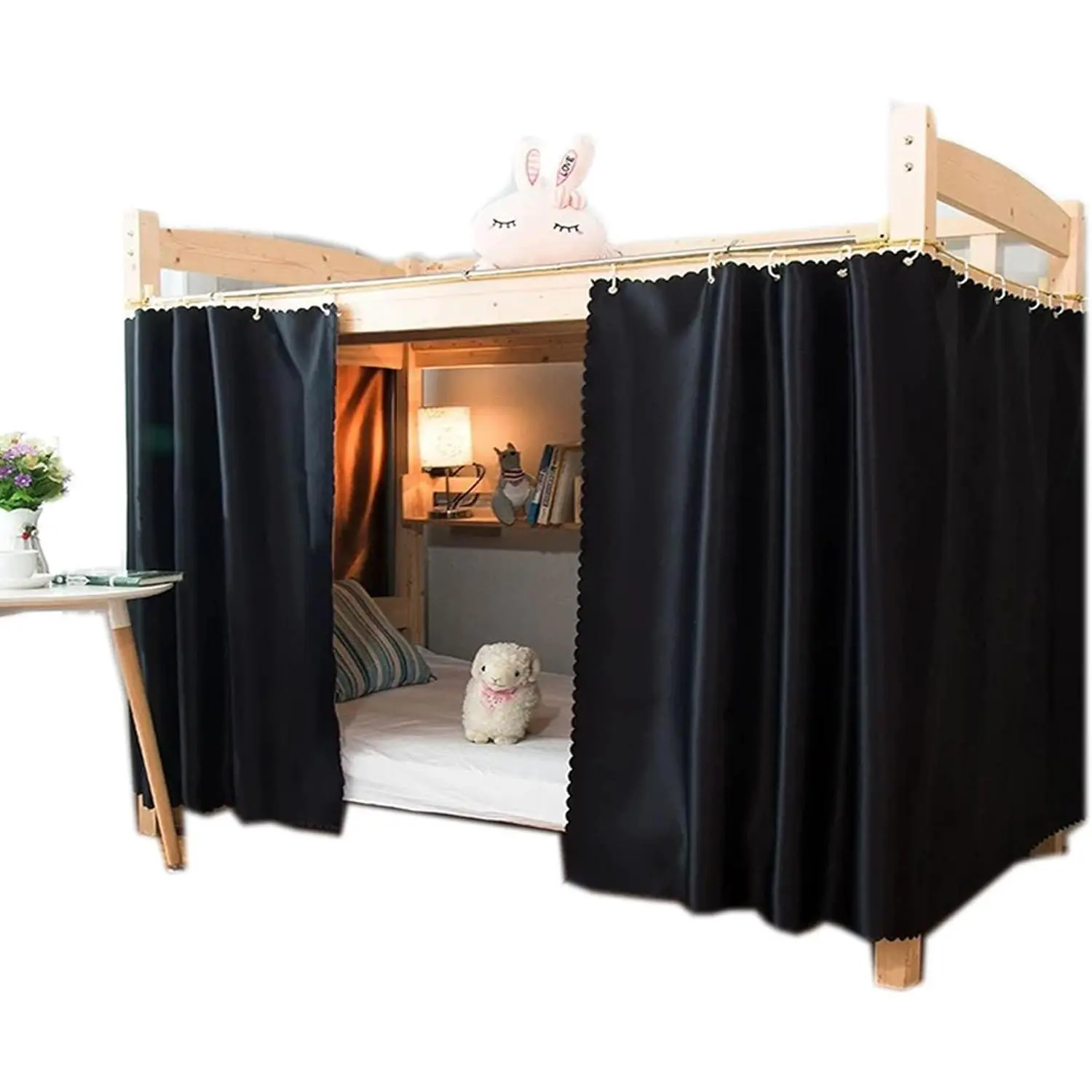 Dorm Home Bunk Blackout Thickened Bed Curtains Privacy Cloth Bed Canopy Students Single Sleeper