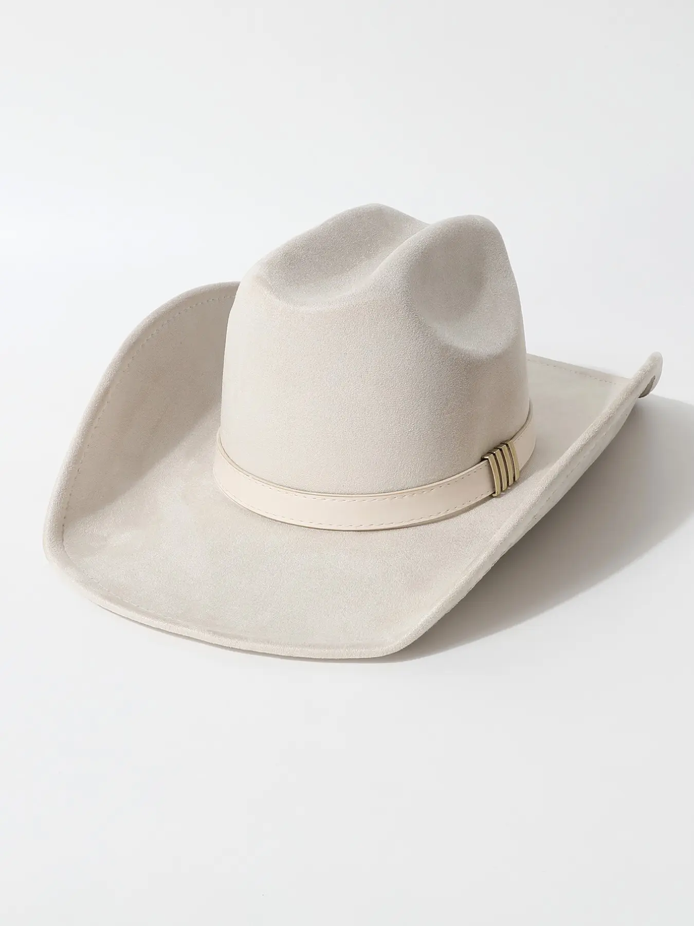 Women's Retro Leather Belt Hat, Western Styled Suede Sun Hat, Wide Brim Fashion Hat for Parties, Events, Festivals, Travel, Sports