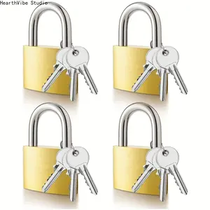 4-Piece Keyed Padlock Set, 30mm Small Metal Locks with 12 Keys, Weather-Resistant and Anti-Theft for Luggage, Toolboxes, and Lockers