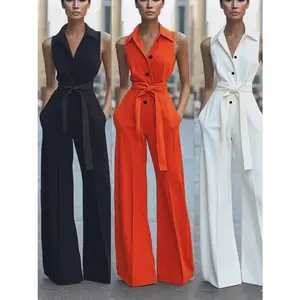 Elegant Sleeveless Blazer Jumpsuit - Perfect for Work & Events