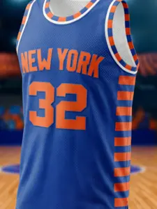 New York Embroidered Basketball Jersey Size 11, Sporty Loose-Fit Design, All-Season Wear, Plain Surface, Unlined