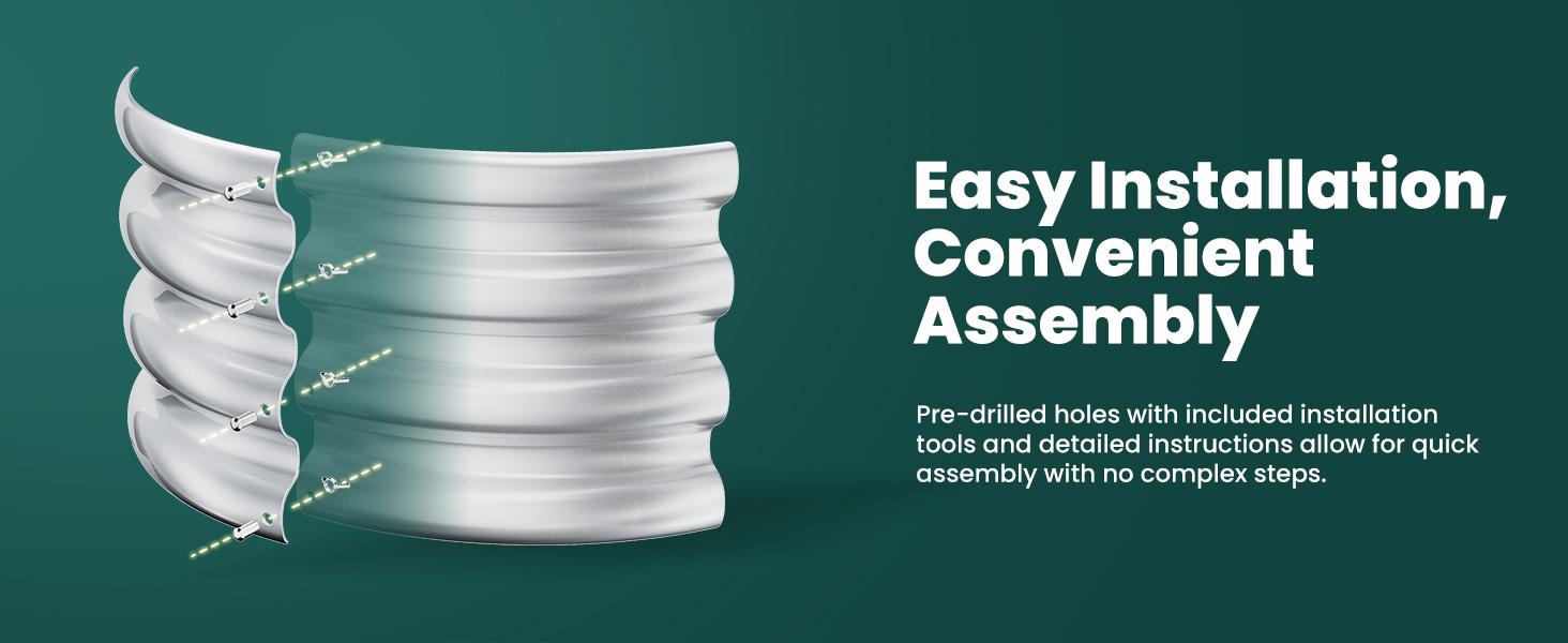 Round Galvanized Raised Bed Kit, 2 Pcs 2 x 2 x 1ft Teal Blue Galvanized Boxes, for Vegetables