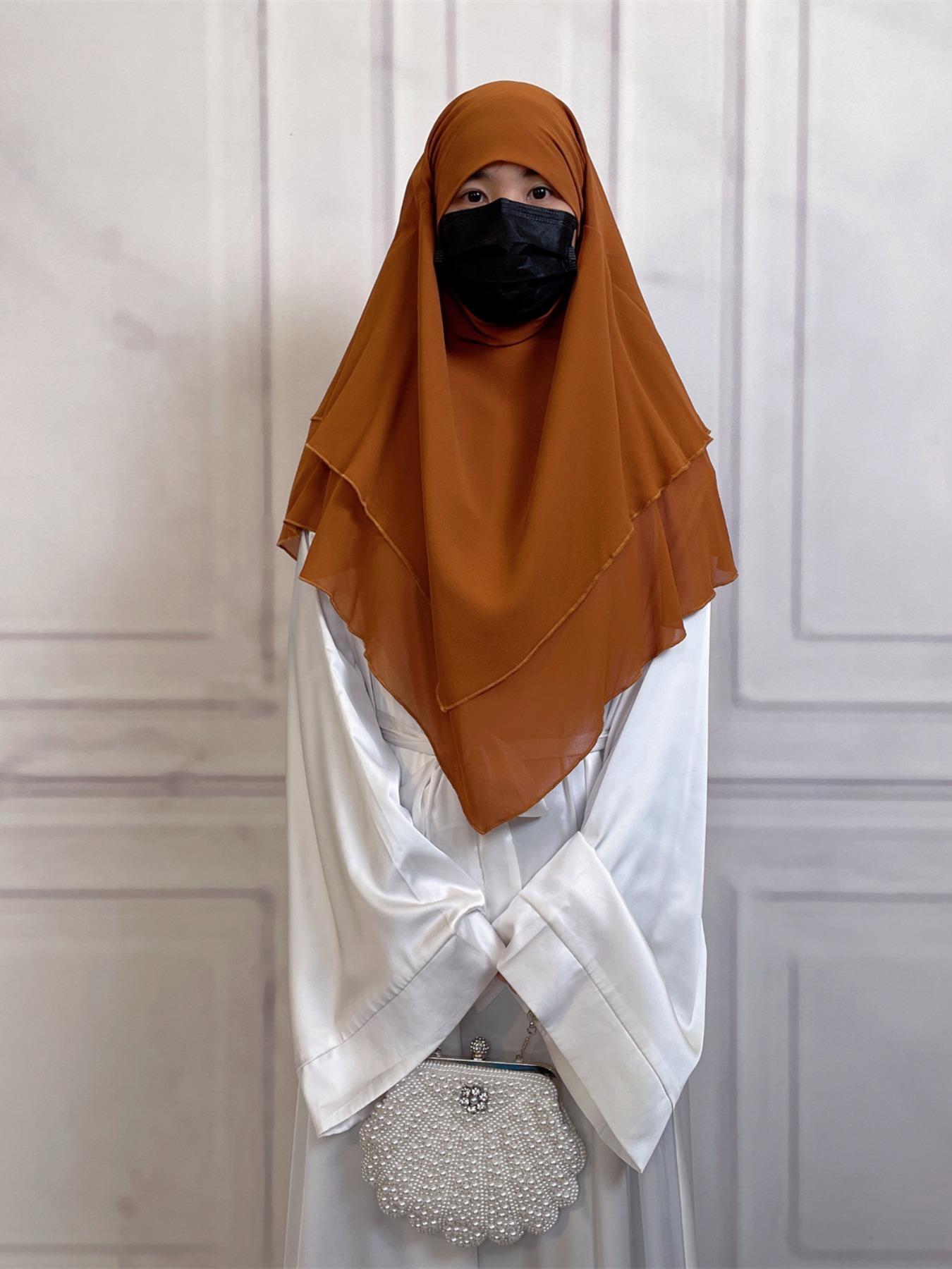 Women's Solid Color Chiffon Khimar, Modest Fashion Khimar for Women, Women's Islamic Clothing for All Seasons, Modesty