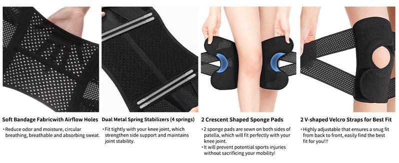 1pc Plus Size Knee Compression WrapBrace Breathable Adjustable With Side Stabilizers For Men And Women Comfortable Support Technology