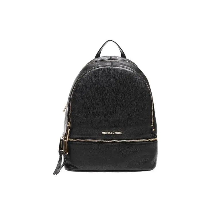Michael Kors MK Rhea Zip Backpack – Minimalist Genuine Leather Women’s Bag in Black