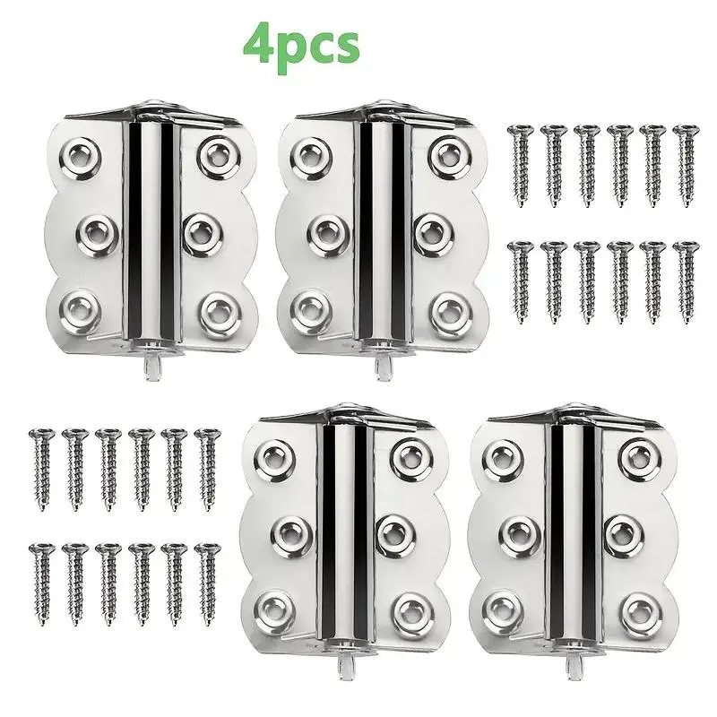4-Pack/6-Pack Spring-Loaded Hinges—Stainless Steel Self-Closing Screen Door Hinges, 2.4 x 3 inches, suitable for indoor and outdoor residential doors and commercial applications