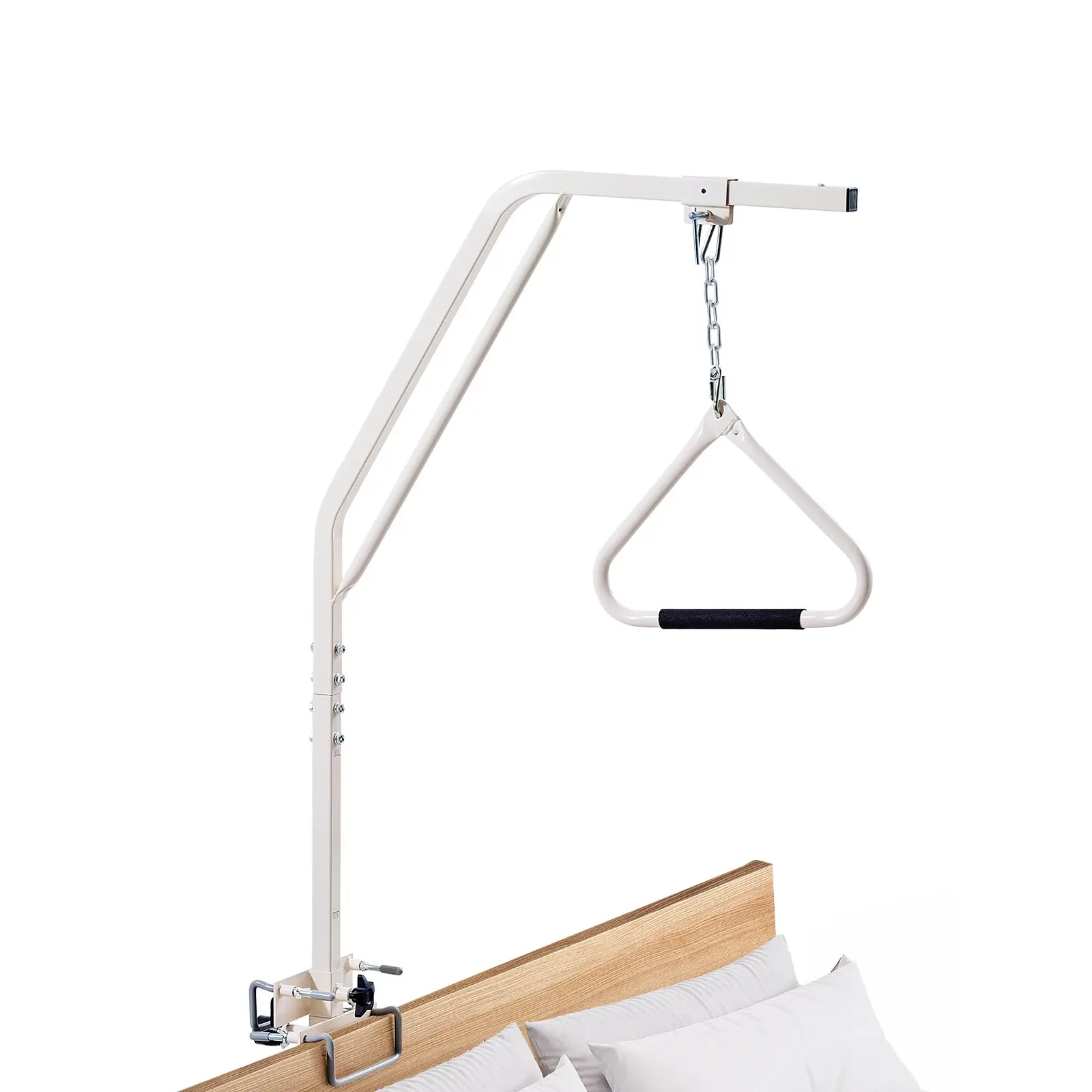 VEVOR Trapeze Bar for Bed Mobility, Medical Bed Trapeze with Clamps Metal Chain, 250LBS Weight Capacity Bed Pull Up Assist for Elderly Disabled, Ideal for Home Care, Hospitals, Nursing Homes