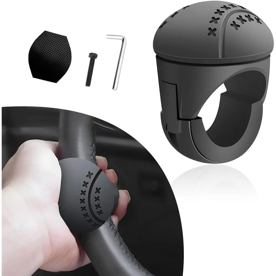 Steering Wheel Spinner, 360° Rotatable Soft Surface Steering Wheel Booster, Anti-Slip  & ABS Steering Wheel Handle Knob with Metal Bearing Balls,  Accessories