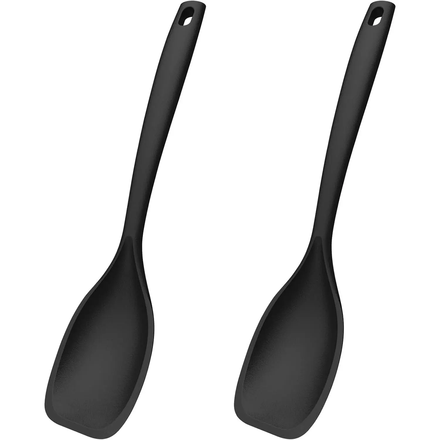 2 Pack  Cooking Spoon, 13.1 In, Large Kitchen Spoons for Cooking, Serving & Scooping, Nonstick Cookwares Safe & Heat Resistant Utensils, Dishwasher Safe, Black