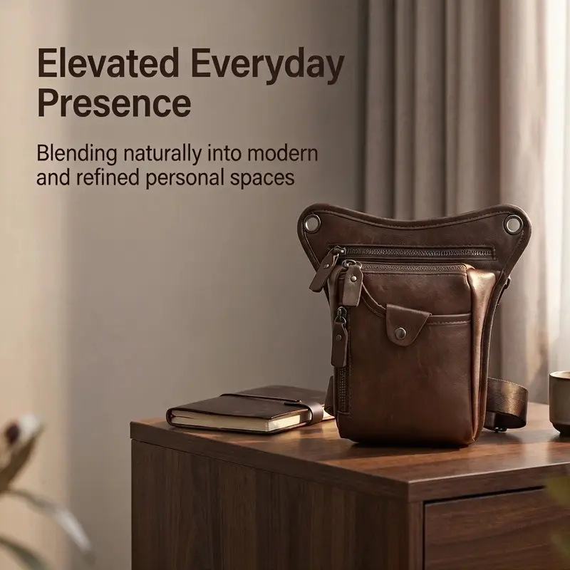 Vintage Men's Waist Bag Multifunctional Crossbody Fanny Pack Cool Outdoor Thigh Leg Bag Lightweight Sling Chest Bag For Phone Camera Travel Cycling Hiking Daily Streetwear