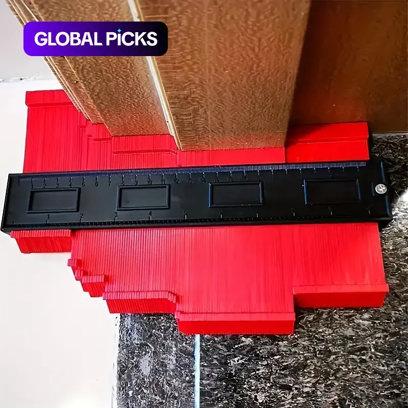 Contour Gauge, 1-Count Precision Shape Duplicator for Corners & Wood, Versatile Plastic Measuring Ruler for Laying, Cutting and Fitting Tiles, Carpet and Laminate, Measuring Marking Tool, Ideal Tool for DIY Woodworking Enthusiasts #GLOBAL PICKS