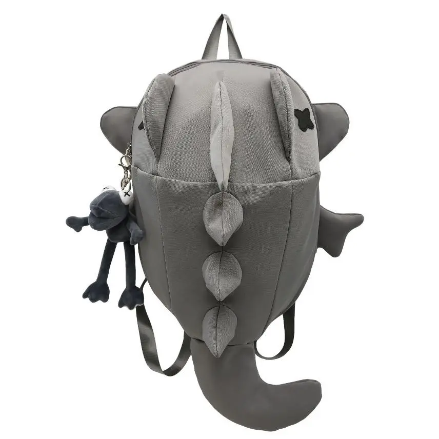 Kawaii Dinosaur-Themed Backpack - Modest, Creative Monster Design, Velcro Closure, Name Tag-Equipped, Organized, Anti-Theft, Athletic, Basic All-Seasons Student Bag for Boys